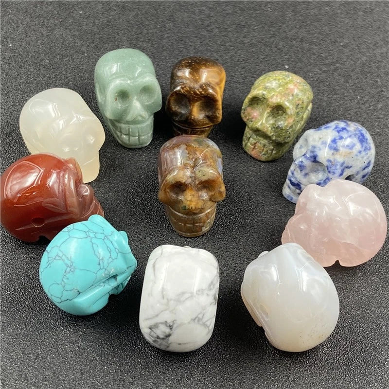 Natural Stone Carved Skull Head Charms Pendants Fit Necklace Jewelry Making 1pcs 07FC0E-D4 - KOEEK