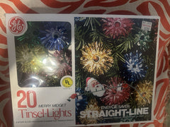 (Rare) 20 Vintage Tinsel-Lights General Electric Merry Midget Straight-Line GE - KOEEK