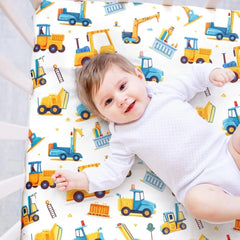 4-piece baby boy crib sheet set, soft and snug baby boy mattress cover 07FC0E-D4 - KOEEK