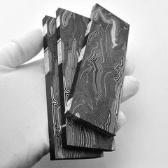 2 Pcs Knife Handle Glass Fiber G10 Damascus Pattern Scales Blanks 130x42x8mm EDC 07FC0E-D4 - KOEEK