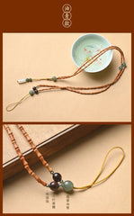 Bamboo Bead Necklace Pendant Cord Chain Adjustable Phone Lanyard Strap 07FC0E-D4 - KOEEK