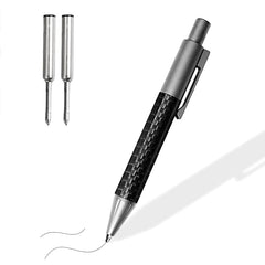 Mini Pocket Titanium + Carbon Fibre Ballpoint Pen Signature Pen w/ 2pcs Refills 07FC0E-D4 - KOEEK