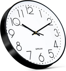 Wall Clock 12 Inch Wall Clocks Non-Ticking Battery Operated with Stereoscopic 07FC0E-D4 - KOEEK