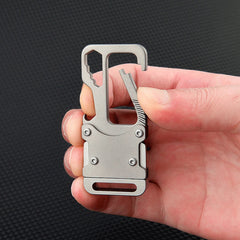 Titanium Alloy Key Chain Carabiner Opener Wrench Cutter EDC Outdoor Multi Tools 07FC0E-D4 - KOEEK