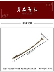 手工复古黄铜实心西瓜纹铜珠手链男女款欧美ins 潮流创意龙头手串 07FC0E-D4 - KOEEK