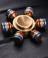 Brass Fidget 6 Point Hand Spinner Finger Gyro Toy EDC Focus Stress Reliever DIY 07FC0E-D4 - KOEEK