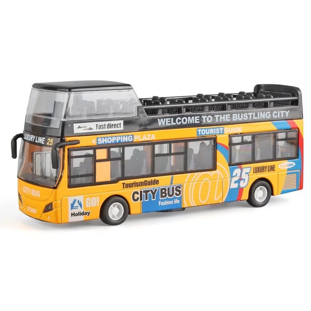 Macau Double Decker Sightseeing Bus Diecast ModelSoundPull Back Function Toy 07FC0E-D4 - KOEEK