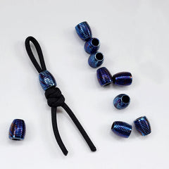 Titanium Damascus Parachute Bead Necklace Bracelet Pendant Knife Lanyard Bead 07FC0E-D4 - KOEEK