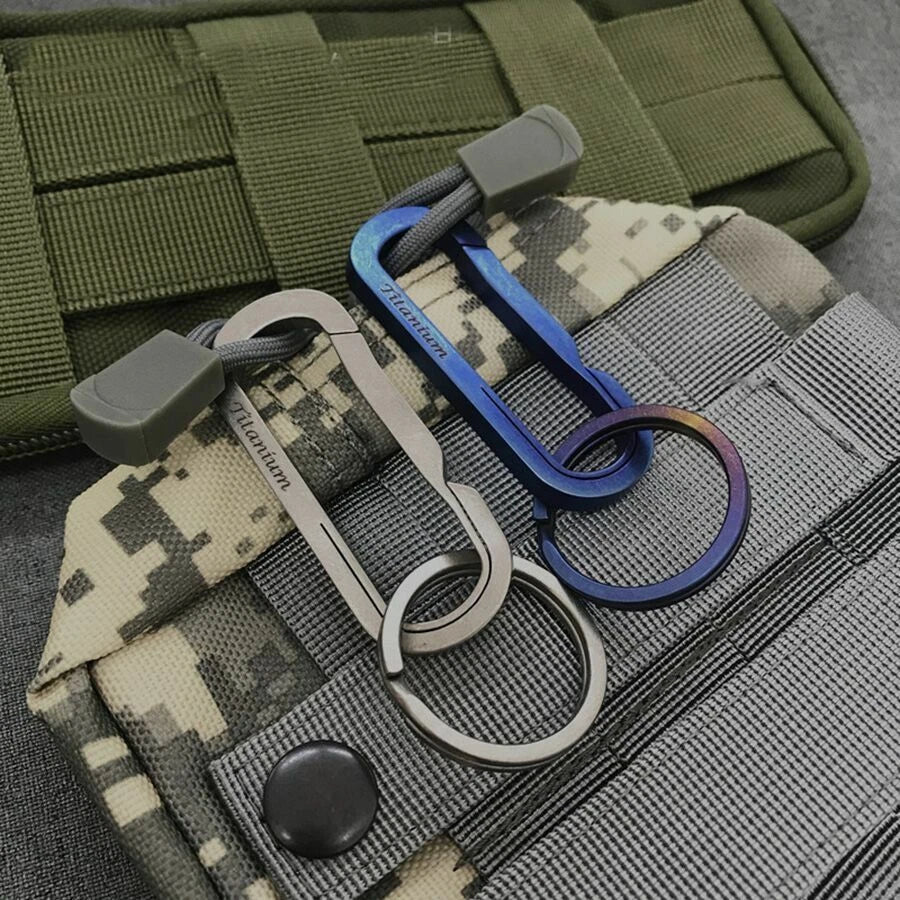 Titanium Alloy Multi EDC Keychain Carabiner Key Chain Backpack Hanging Buckle 07FC0E-D4 - KOEEK