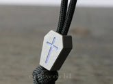 EDC TC4 Titanium Cross Mark Parachute Cord Bead Keychain Pendant Lanyard DIY EDC - KOEEK