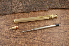 Hot EDC Handmade Brass Spring Retro Brass Pocket Pen Ball Point Pen P-22TP HANDMADE - KOEEK
