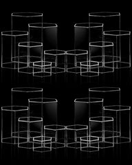 Set of 6 jewellery display bases: hexagonal acrylic display stands, 6 sizes 07FC0E-D4 - KOEEK