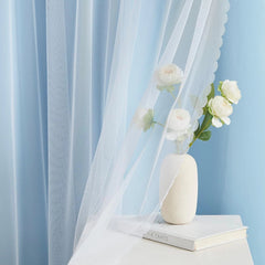 Bujaso sky blue 80% light-blocking curtains, size 37×63 07FC0E-D4 - KOEEK
