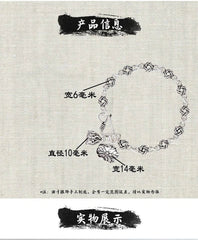 Lotus Leaf Pod Bracelet Fashion Vintage Silver Plated Bracelet for Women 07FC0E-D4 - KOEEK