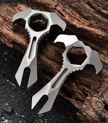 Titanium Alloy Pry Bar Crowbar Wrench Can Opener EDC Outdoor Portable Multi Tool 07FC0E-D4 - KOEEK