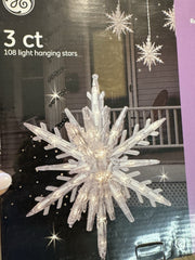 3 CT GE Christmas 3D Hanging Star 108 Light Decoration 14” Indoor Outdoor GE - KOEEK