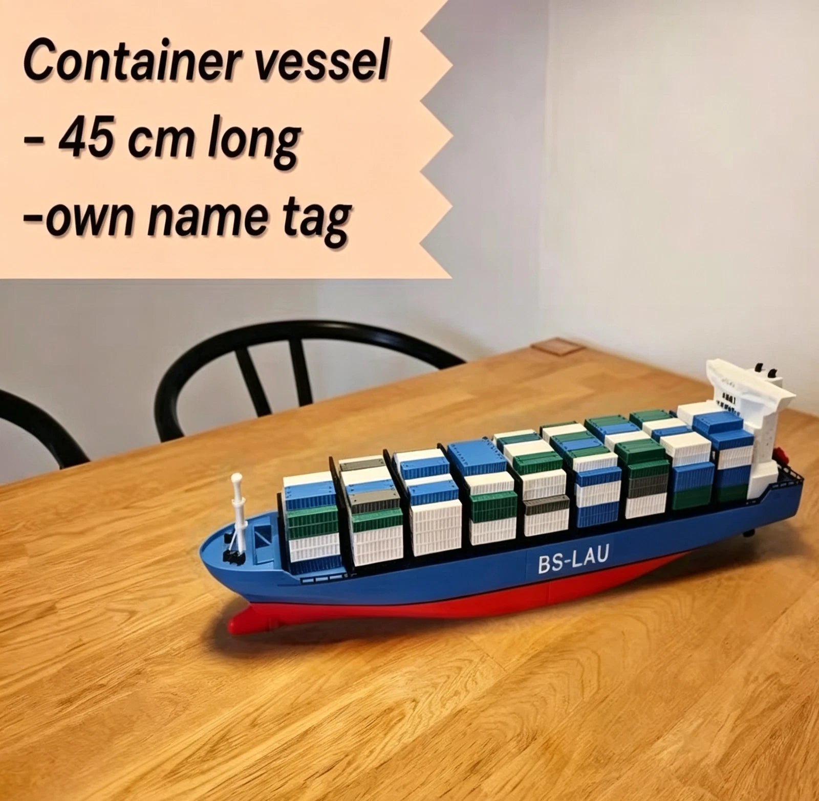 1/400 Container Ship 3D Printed 45cm Model, Static Display Collectible Gift 07FC0E-D4 - KOEEK