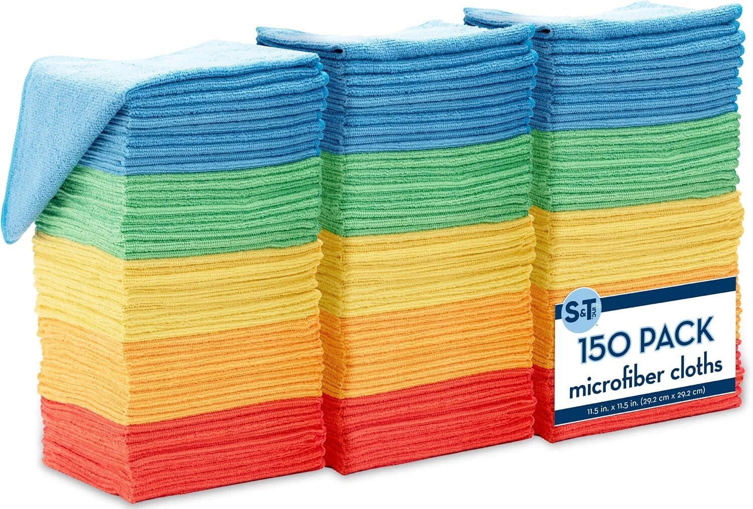 150 Pack Microfiber Cleaning Cloths, Bulk Microfiber Towels for Home Use 07FC0E-D4 - KOEEK