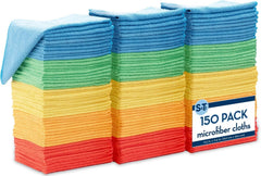 150 Pack Microfiber Cleaning Cloths, Bulk Microfiber Towels for Home Use 07FC0E-D4 - KOEEK