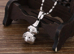Titanium Steel Gourd Waterproof Medicine Box Pill Case Talisman Necklace Pendant 07FC0E-D4 - KOEEK