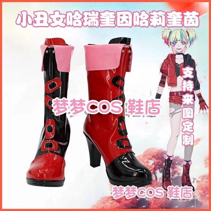 Suicide Squad ISEKAI Harley Quinn High-heeled Shoes Boot Accessories Halloween 07FC0E-D4 - KOEEK