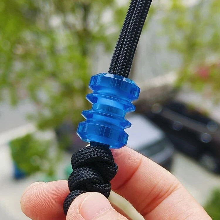 EDC Blue Resin Knife Lanyard Bead Necklace Paracord Pendant Bracelet Making Bead 07FC0E-D4 - KOEEK