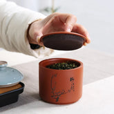 1pc Purple Clay Tea Jar Travel Tea Bag Storage Box Portable Sealed Tea Caddy 07FC0E-D4 - KOEEK
