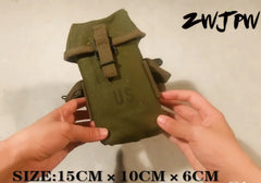 1pc Replica WWII Vietnam War M1956 M14 Army Canvas Pouch Bag Long Type Ammo Pack 07FC0E-D4 - KOEEK