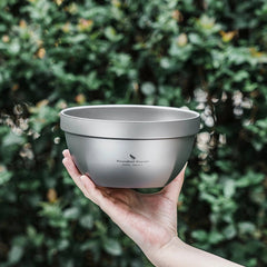 Titanium Bowl 500ml/800ml Double Wall Food Rice Soup Ultralight Metal Bowl Hot 07FC0E-D4 - KOEEK