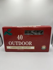 & BOXED Vintage 1990’s 40 Outdoor Christmas Lights Made In Malaysia 07FC0E-D4 - KOEEK
