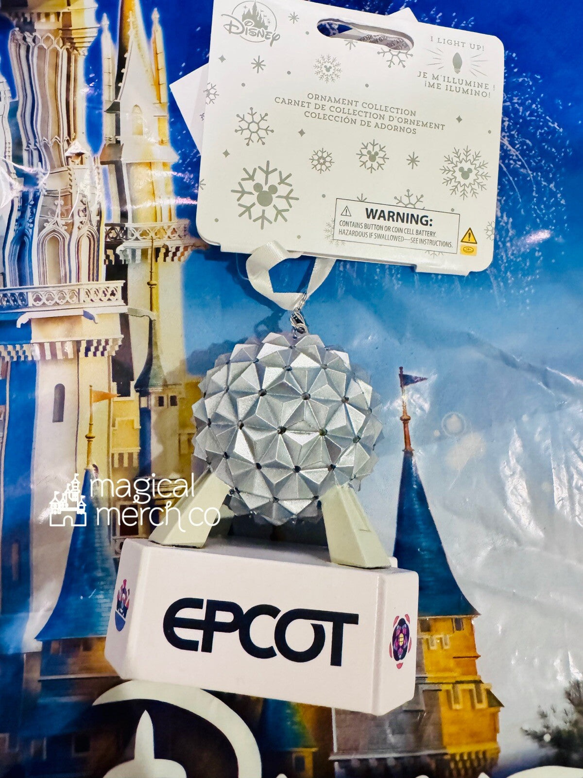 2025 Disney Parks Epcot Spaceship Earth Figment Light Up Christmas Ornament DISNEY - KOEEK