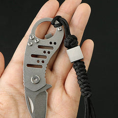Square TC4 CNC Knife Lanyard Bead EDC DIY Parachute Pendant Rope Braiding Tool 07FC0E-D4 - KOEEK