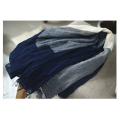 Mens soft cotton linen Bandana Scarf Blue gray Unisex Winter Autumn Neckerchief 07FC0E-D4 - KOEEK