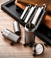Pure Titanium Pill Holder Organizer Container Case Waterproof Portable EDC Tank 07FC0E-D4 - KOEEK
