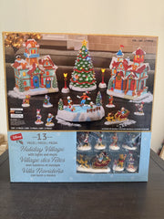 Disney Costco 13 Piece Holiday Village Christmas Set LIGHTS AND SOUNDS DISNEY - KOEEK