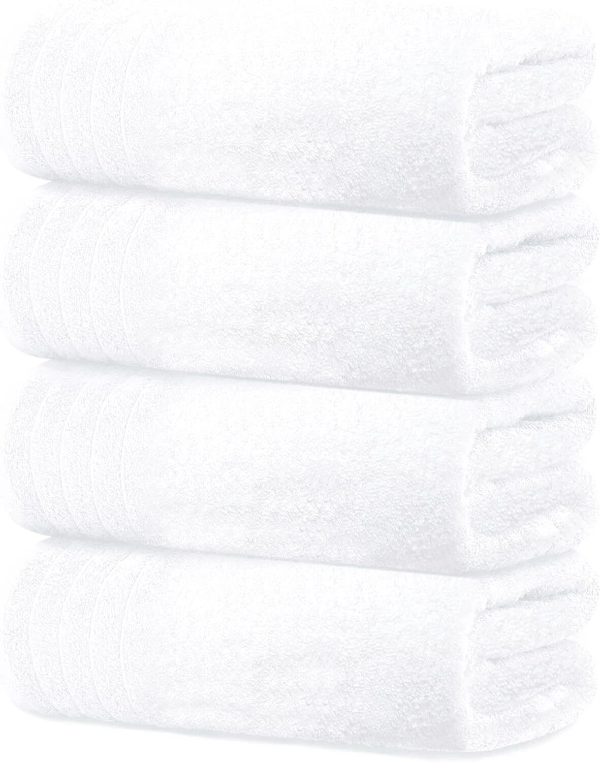 Pack of 4 Extra Large Bath Towels 30 x 60 Inches, Cotton, Larger & Lighter 07FC0E-D4 - KOEEK