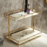 Bathroom Organizer Countertop Makeup Organizer Stainless Steel Gold Shelf 07FC0E-D4 - KOEEK