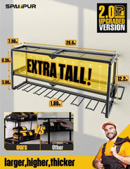 Power tool organizer for tool storage, drill rack with charging station 07FC0E-D4 - KOEEK