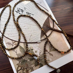 Crossbody Chain Old Sandalwood Multi-use Prayer Beads Chinese Style Necklace 07FC0E-D4 - KOEEK