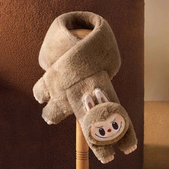 Authentic Warm Fluffy Holiday Series Labubu POP LAND Exclusive Plush Scarf