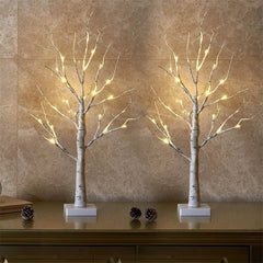Glowing Birch Tree Spring Home Decor, Christmas Indoor Decor, Set of 2 07FC0E-D4 - KOEEK