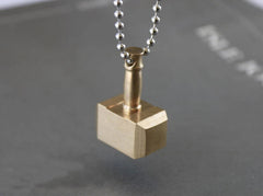 Brass Thor's Hammer Knife Pendant Bead Keychain Necklace Knapsack Ornament EDC 07FC0E-D4 - KOEEK