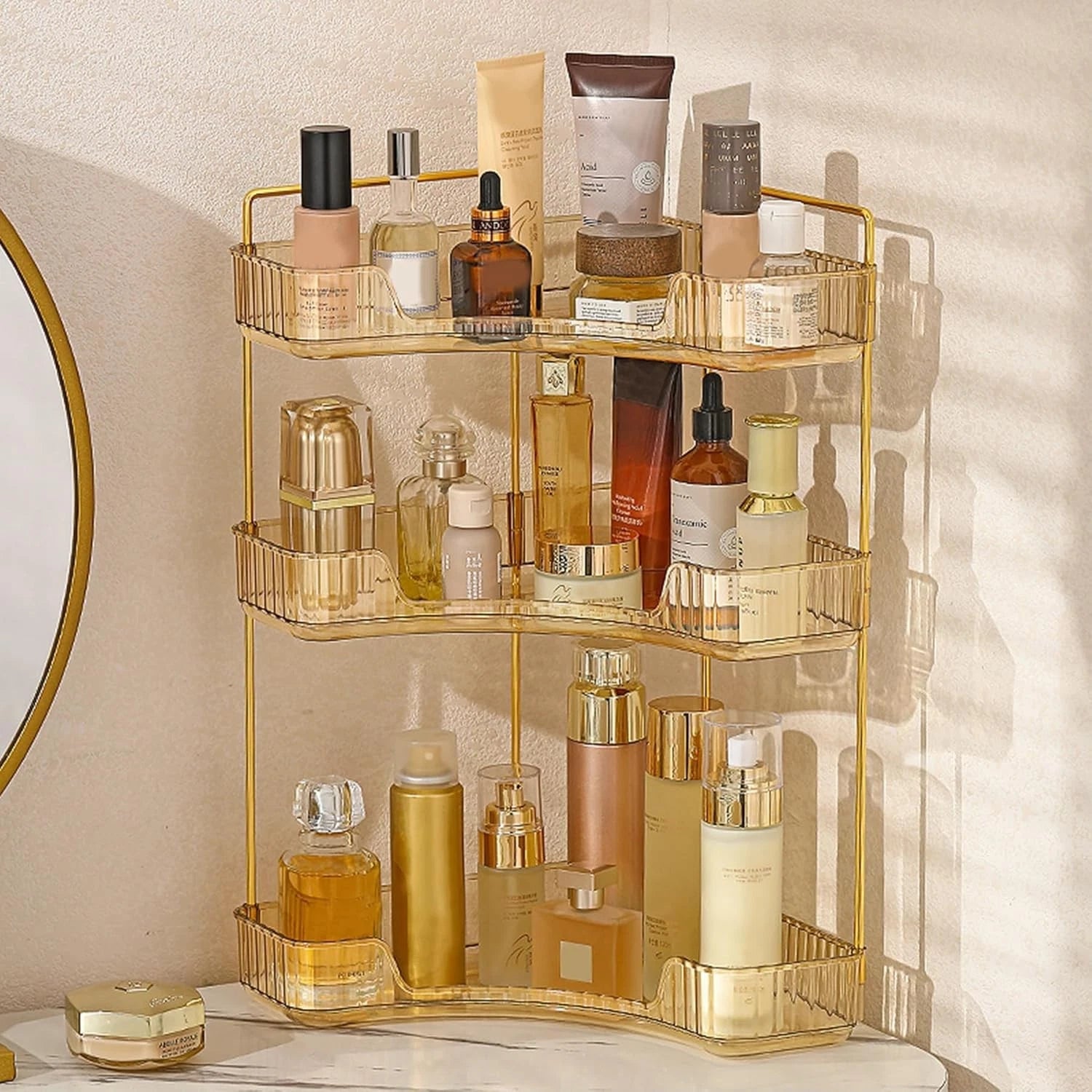 Corner bathroom countertop storage rack, bathroom countertop storage rack 07FC0E-D4 - KOEEK