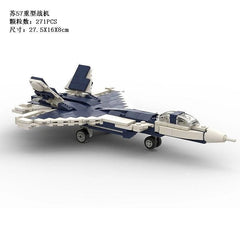 Su-57 Heavy Fighter Building Blocks Military Series Plastic Assembly Toy 07FC0E-D4 - KOEEK