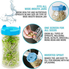 Bean Screen Plastic Mason Jar Sprouting Lids Mason Jar Sprouting Kit Growing 07FC0E-D4 - KOEEK