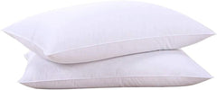 Goose Feather and Down White Pillows, Soft Cotton Cover, Set of 2 07FC0E-D4 - KOEEK