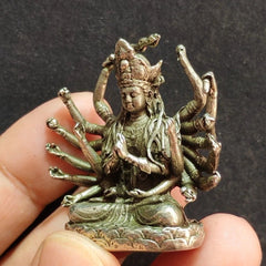 Solid Brass Thousand Hands Guanyin Buddhist Statue Bodhisattva Metal Sculpture 07FC0E-D4 - KOEEK