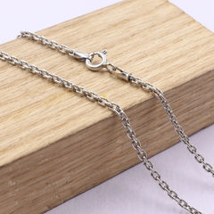 Real 925 Sterling Silver Necklace 2.0mm Cable Link Chain Necklace 19.7INCH 07FC0E-D4 - KOEEK