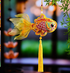 Dragon Boat Festival Embroidered Tassel Koi Fish Pouch Traditional Charm Pendant 07FC0E-D4 - KOEEK
