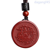 29mm Exquisite Vintage Cinnabar Pendant Necklace Vermilion Bird Pendant 07FC0E-D4 - KOEEK